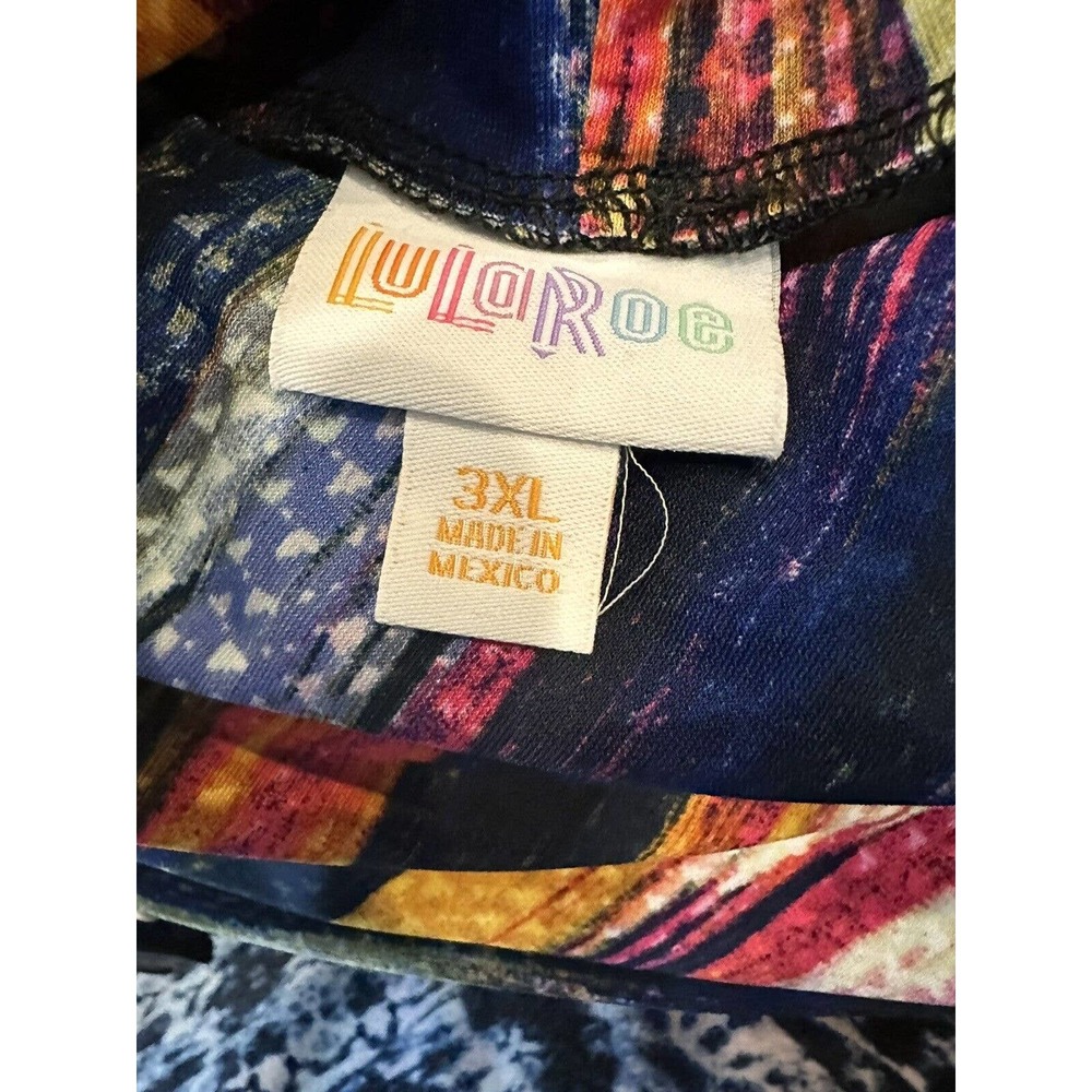 Lularoe Amber Hoodie Long Sleeve Kangaroo Pocket Multi Colored Plus Size 3XL - Picture 5 of 6